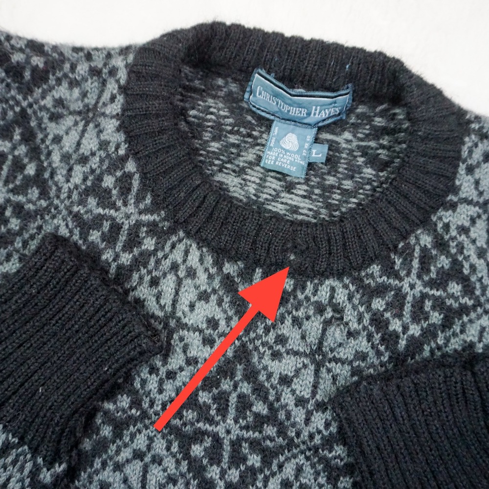 Vintage Geometric Christopher Hayes Crew Neck Fair Isle Sweater Knit Pullover L - Picture 2 of 9